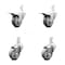 Service Caster 3 Inch Gray Poly Swivel 7/8 Inch Square Stem Caster Total Lock Brakes SCC, 2PK SCC-SQTTL20S314-PPUB-GRY-78-2-S-2 - alternate 1